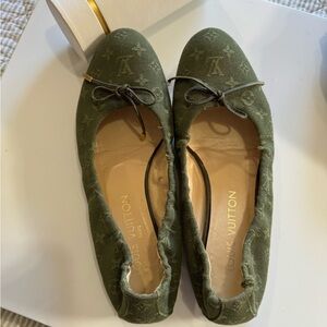 Louis Vuitton Olive Green Loafers